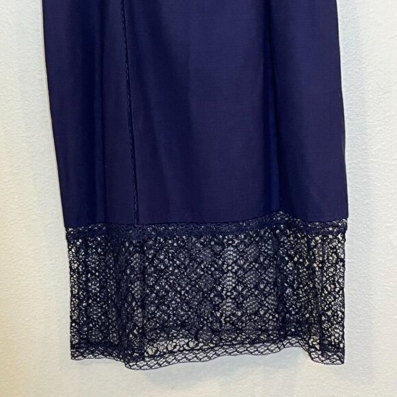 Chloé Women's Lace Detail Jacket & Dress Set Navy Blue 100%‎ Wool Size 42 - Picture 7 of 12
